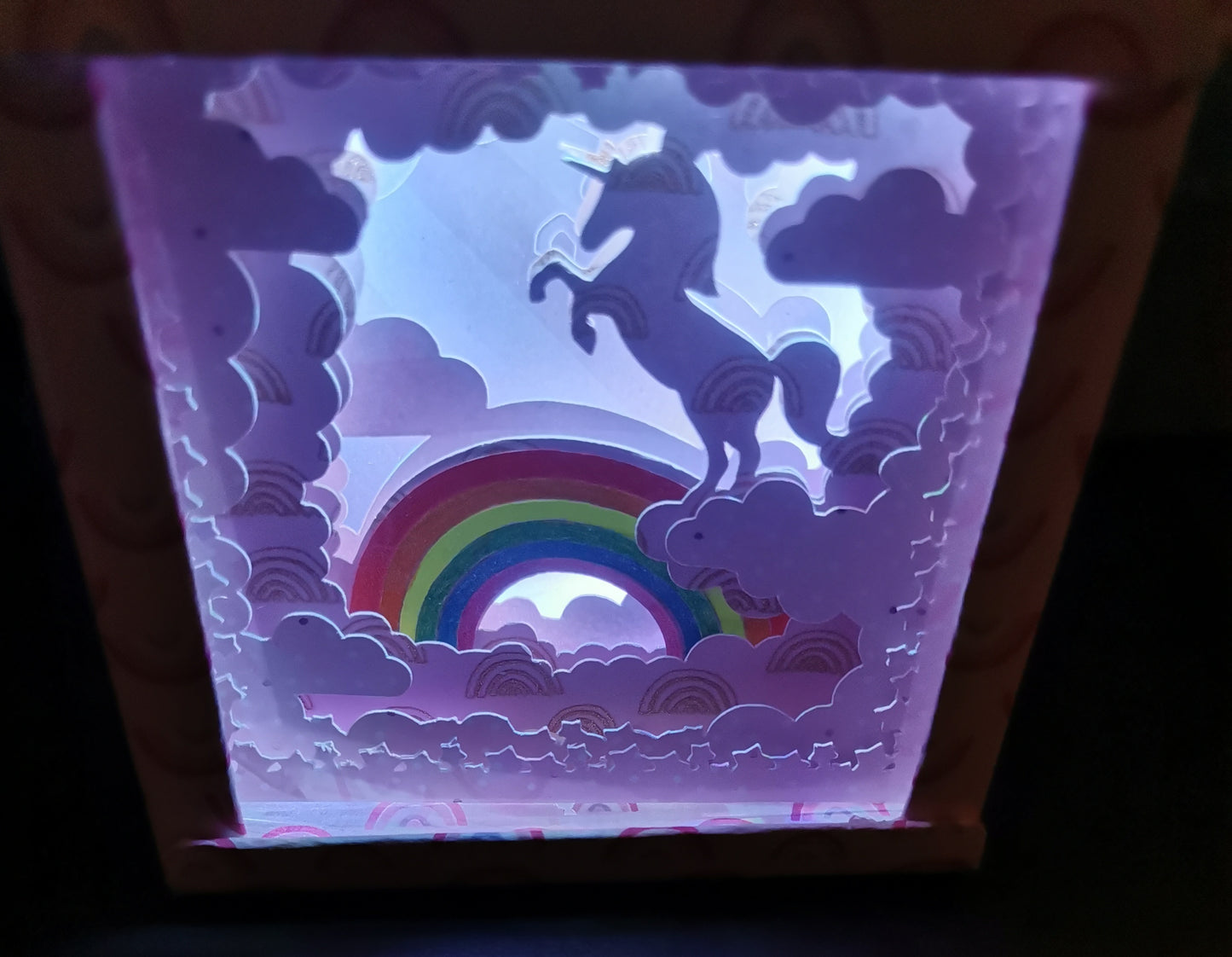 Lightbox licorne avec led usb multicolore
