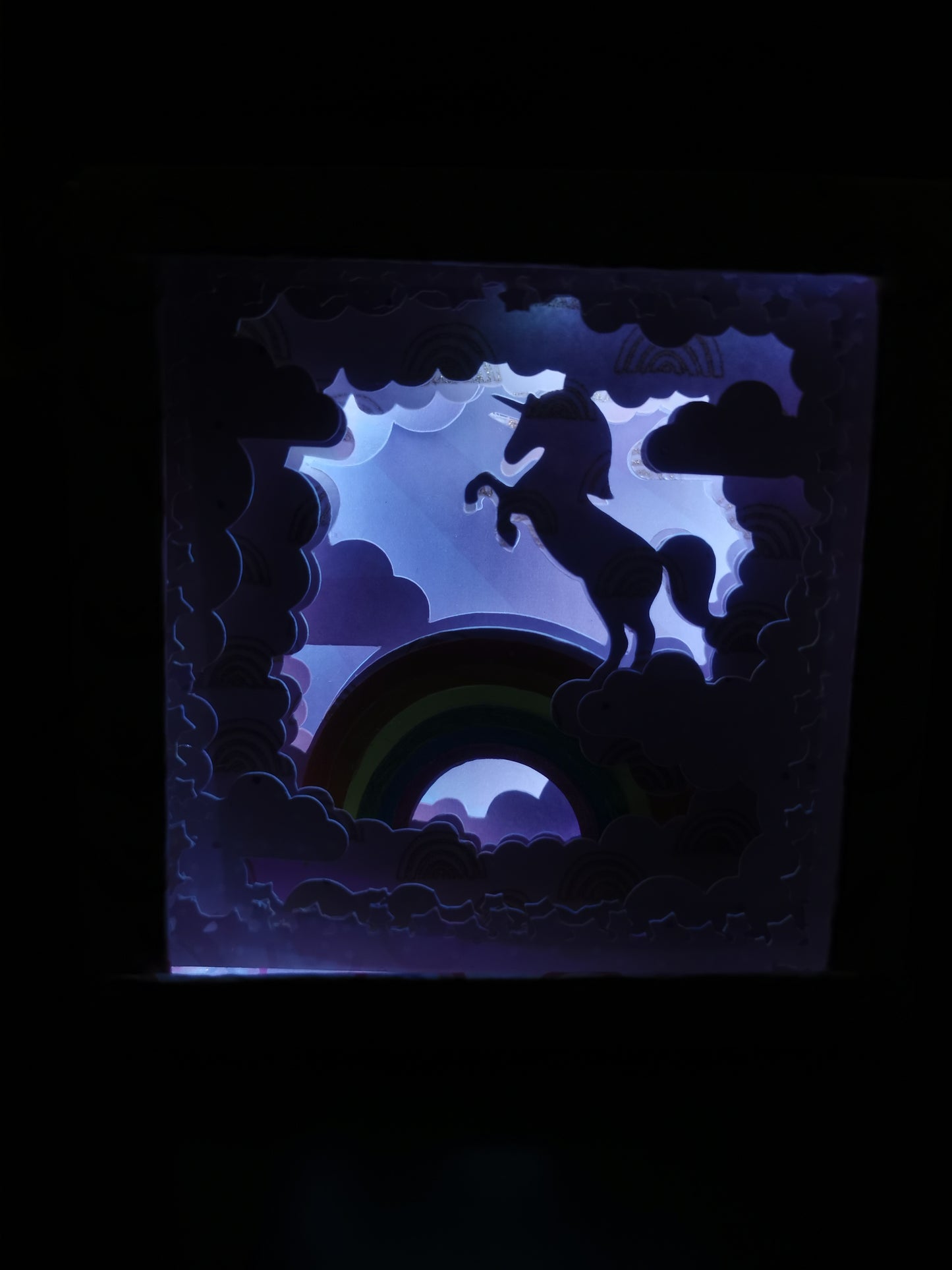 Lightbox licorne avec led usb multicolore