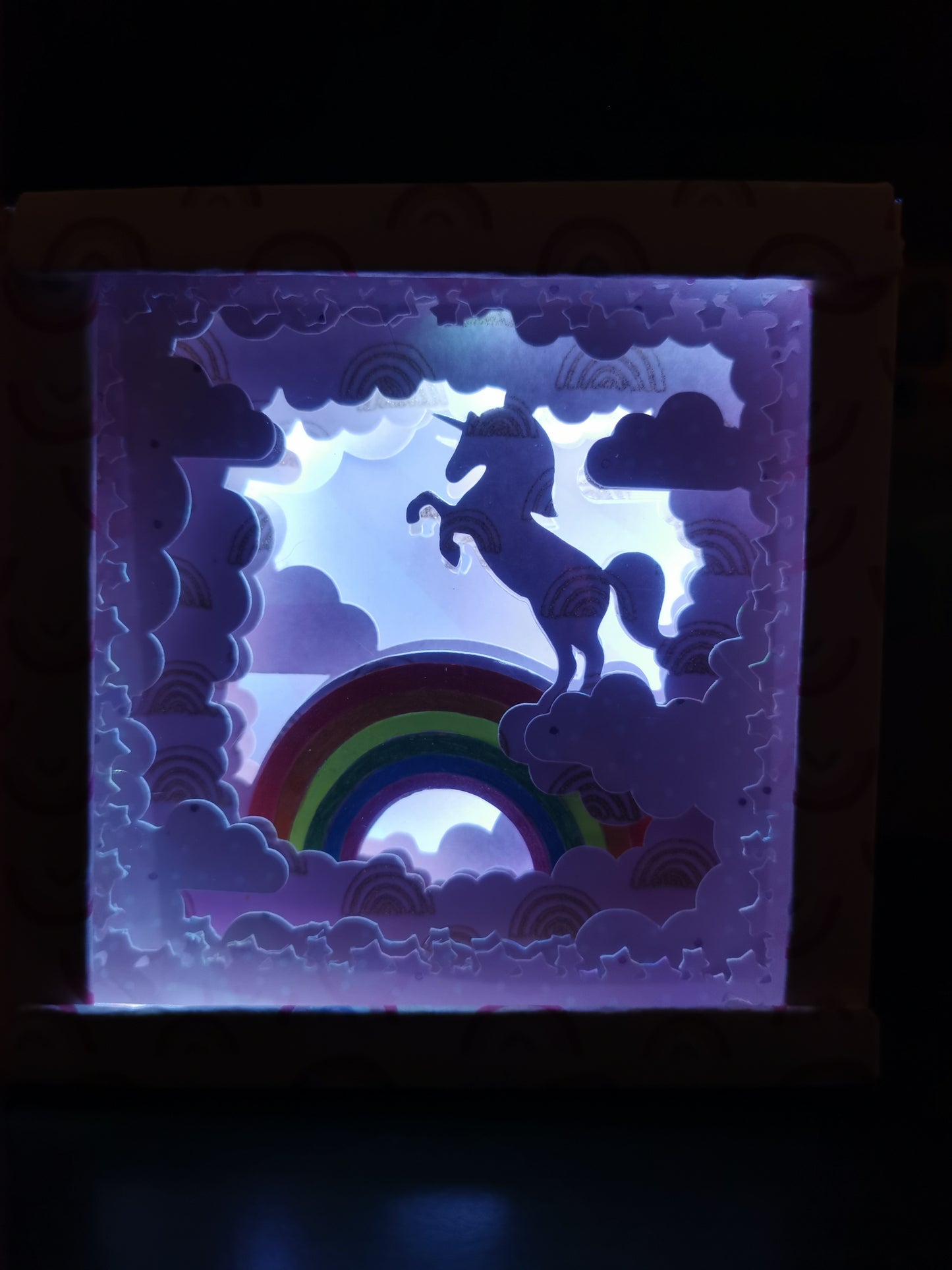 Lightbox licorne avec led usb multicolore