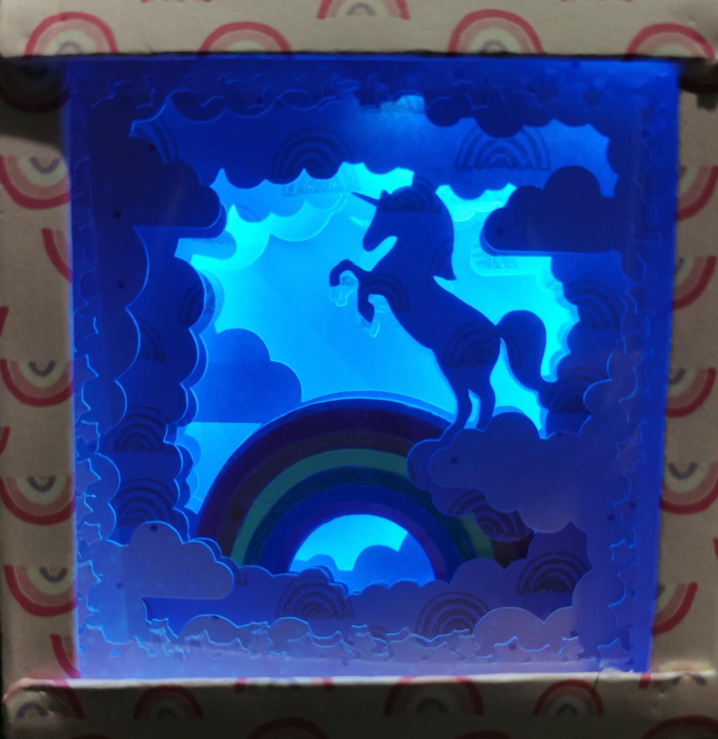 Lightbox licorne avec led usb multicolore