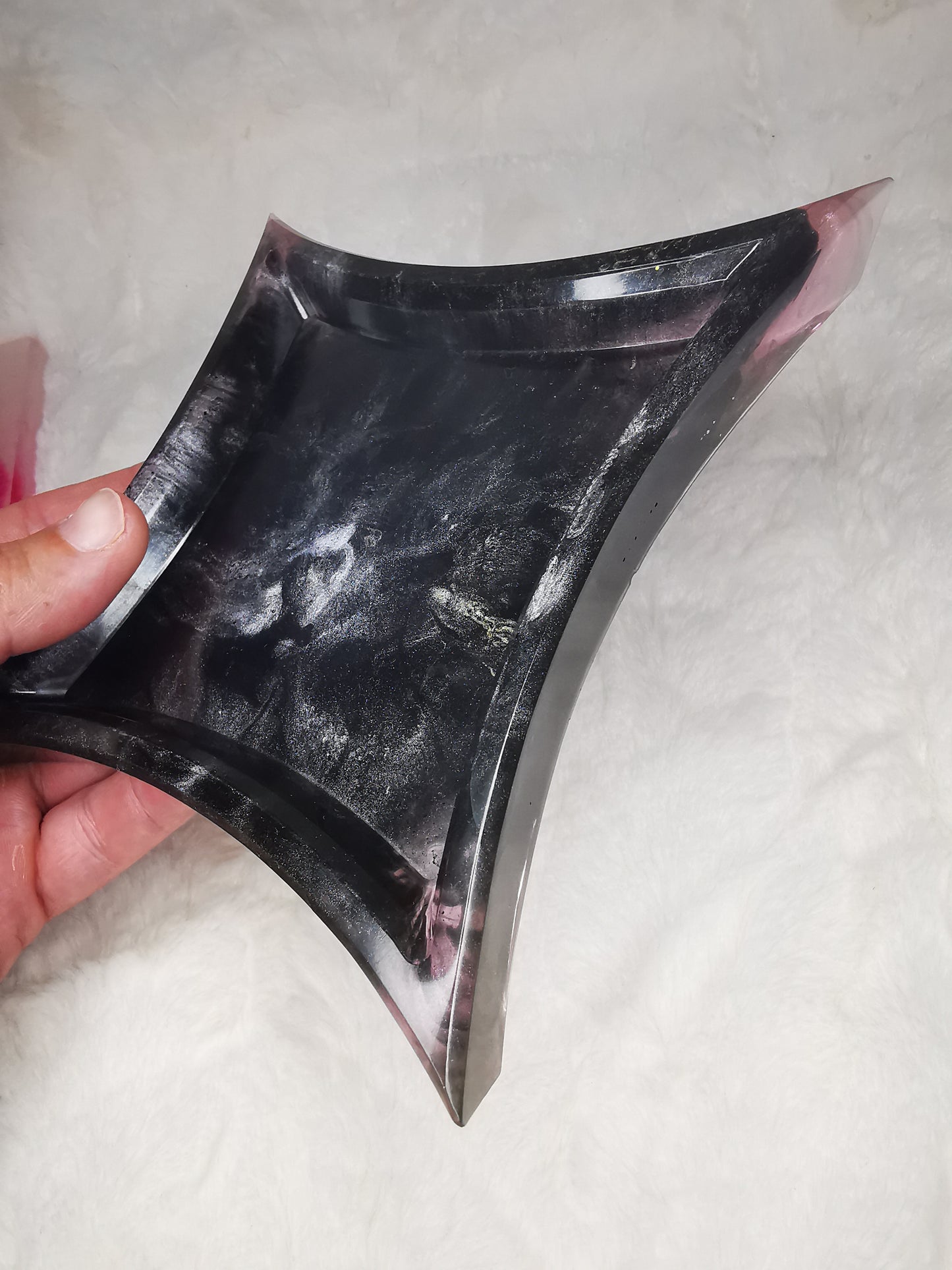 vide poche noir marbré rose pâle