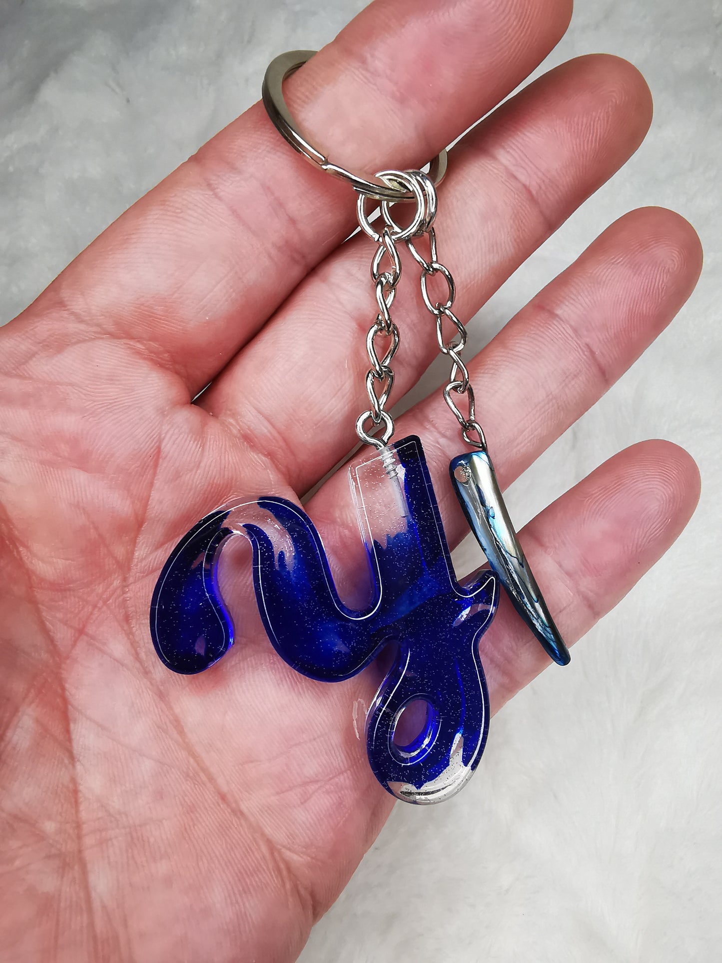 Porte clé lettre Y bleu