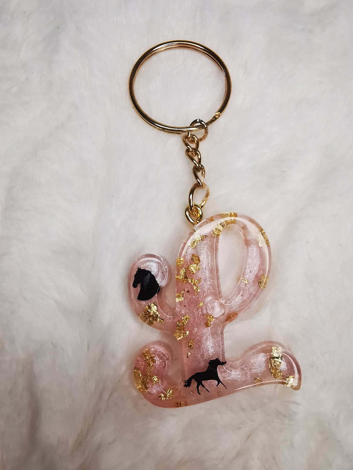 Porte clé lettre L avec cheval