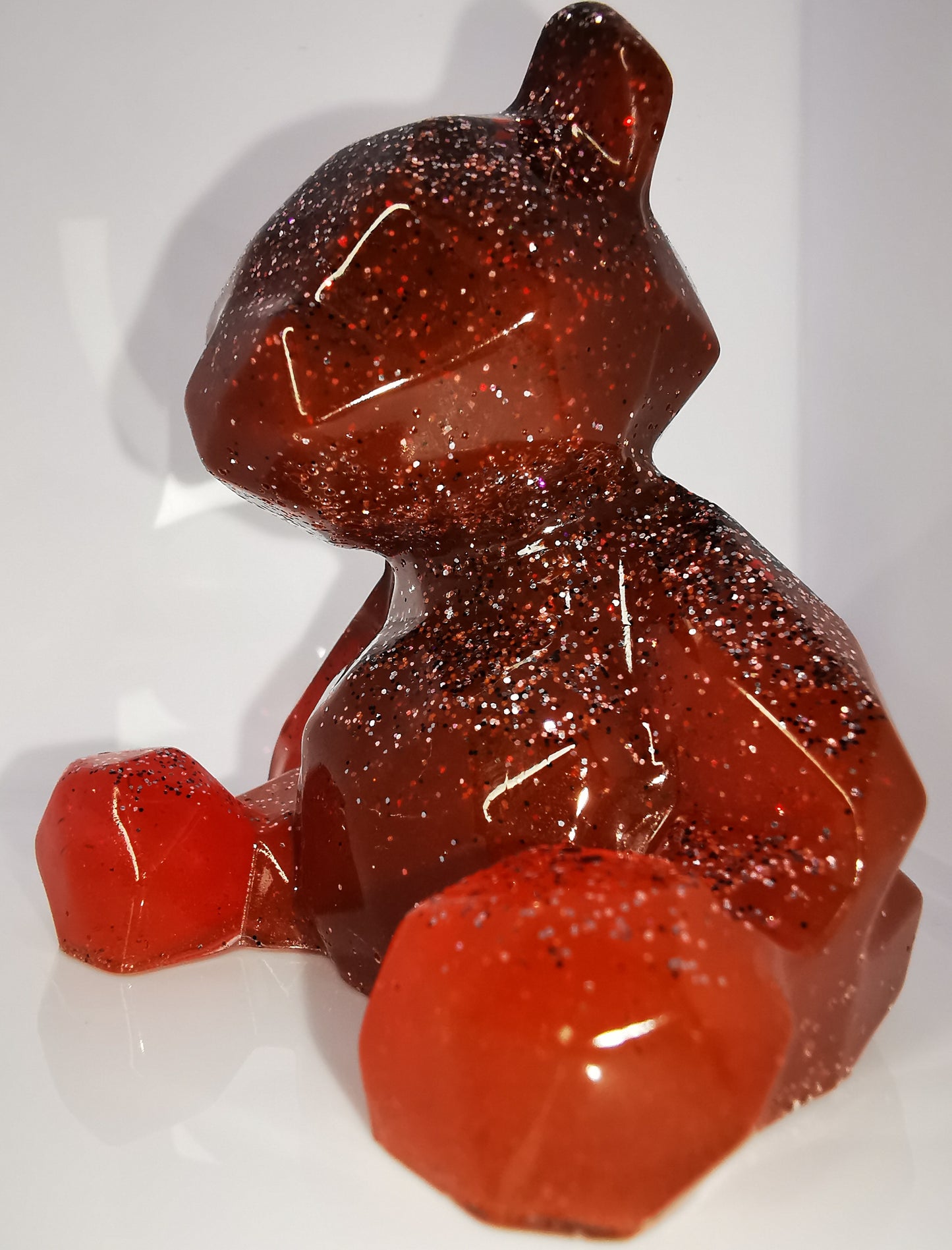 Grand ourson rouge pailletté