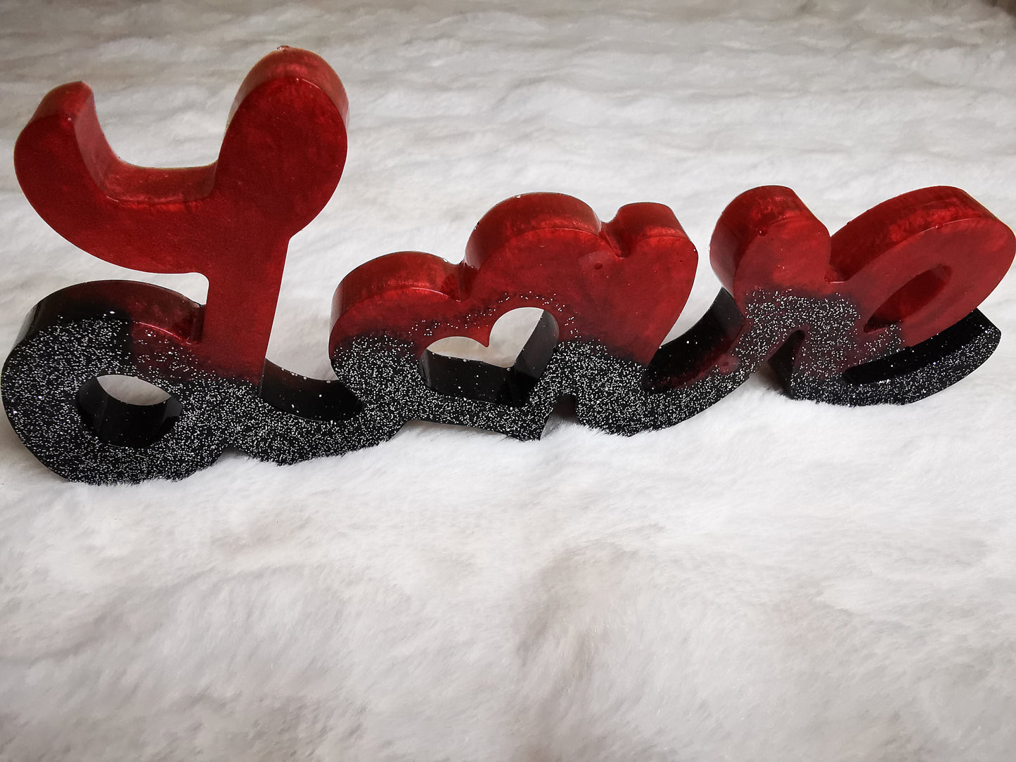 Love décoratif rouge et noir pailleté (st valentin)