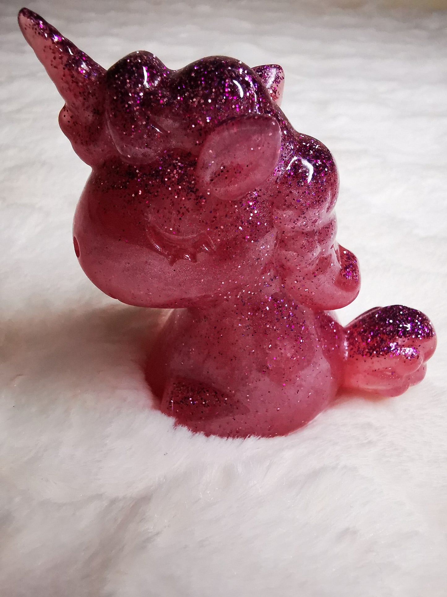 Licorne décorative rose pailleté