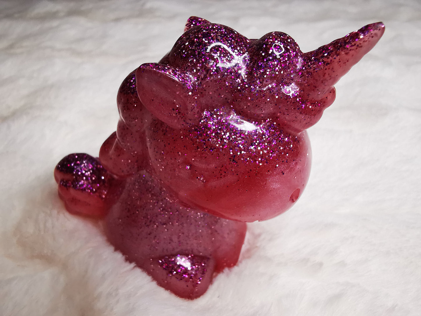 Licorne décorative rose pailleté