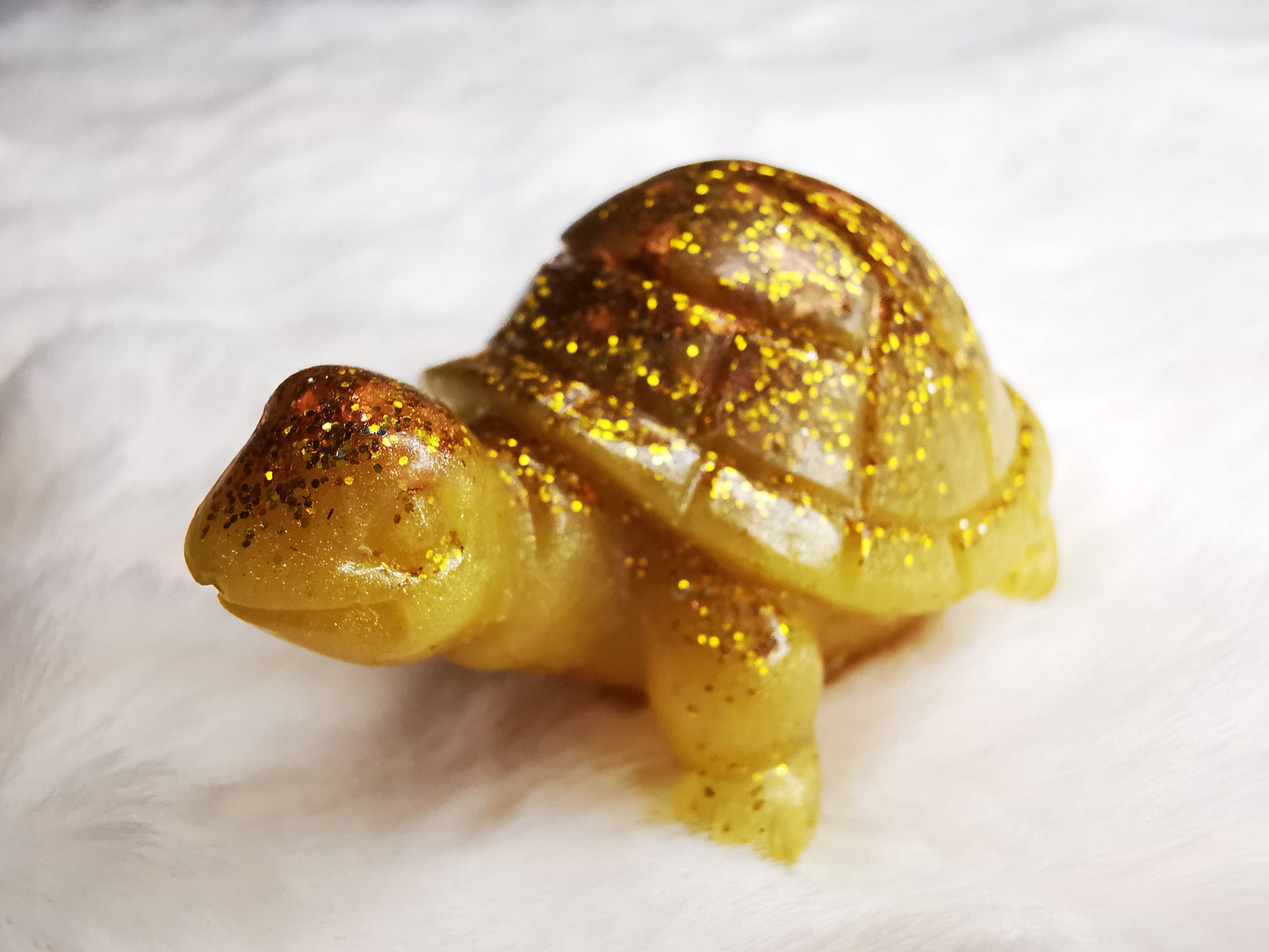 Tortue décorative or pailletée