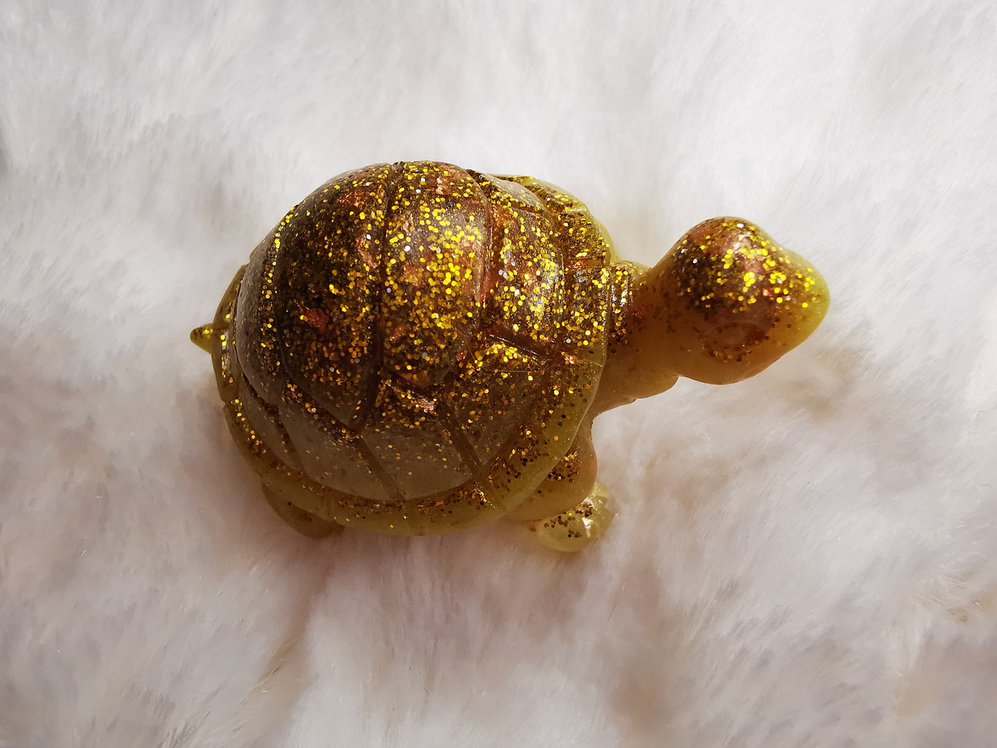 Tortue décorative or pailletée