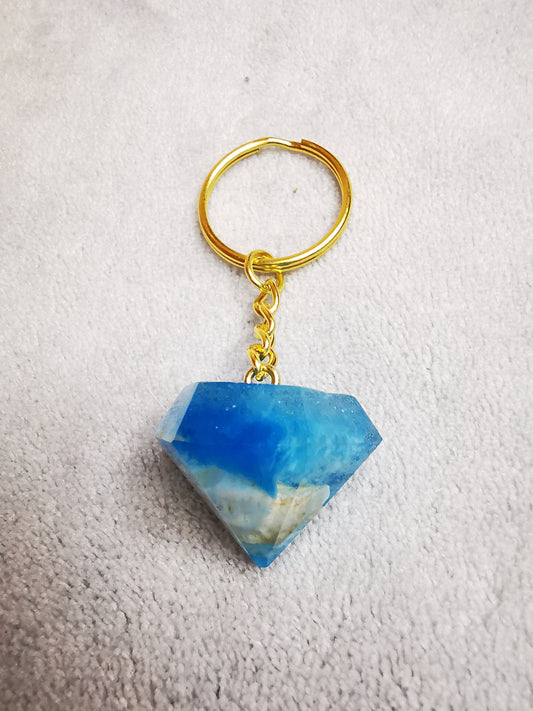 Porte clé diamand coquillage