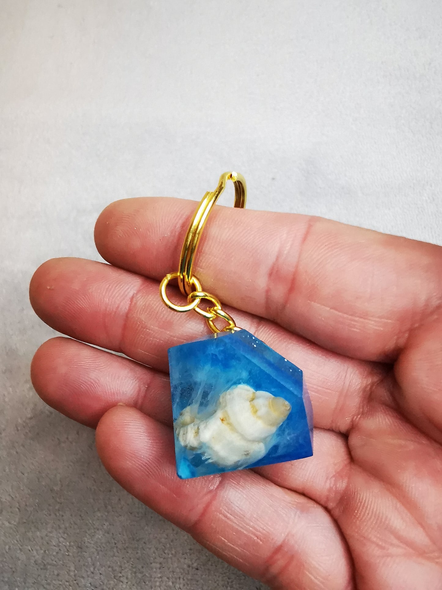 Porte clé diamand coquillage