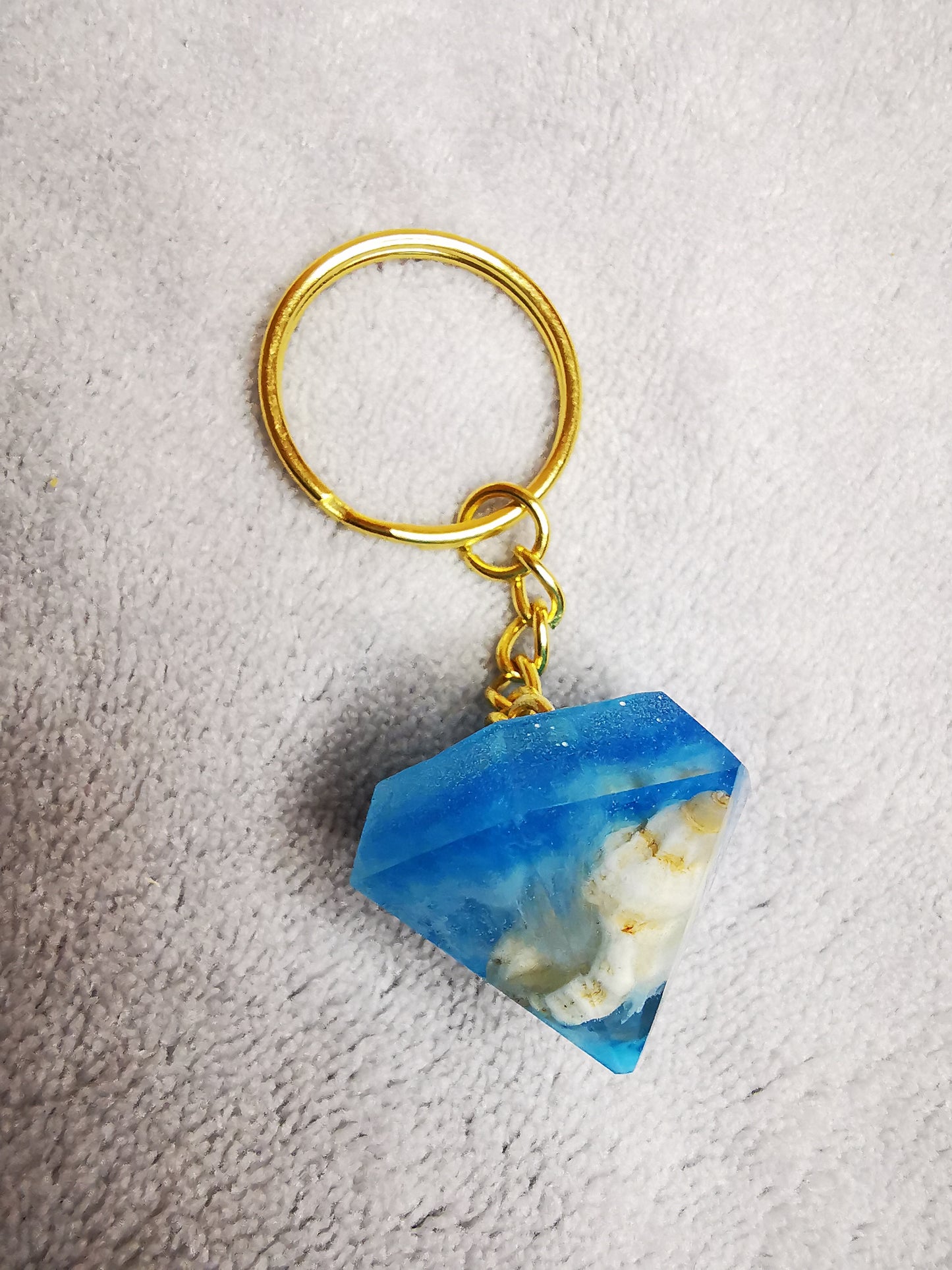 Porte clé diamand coquillage