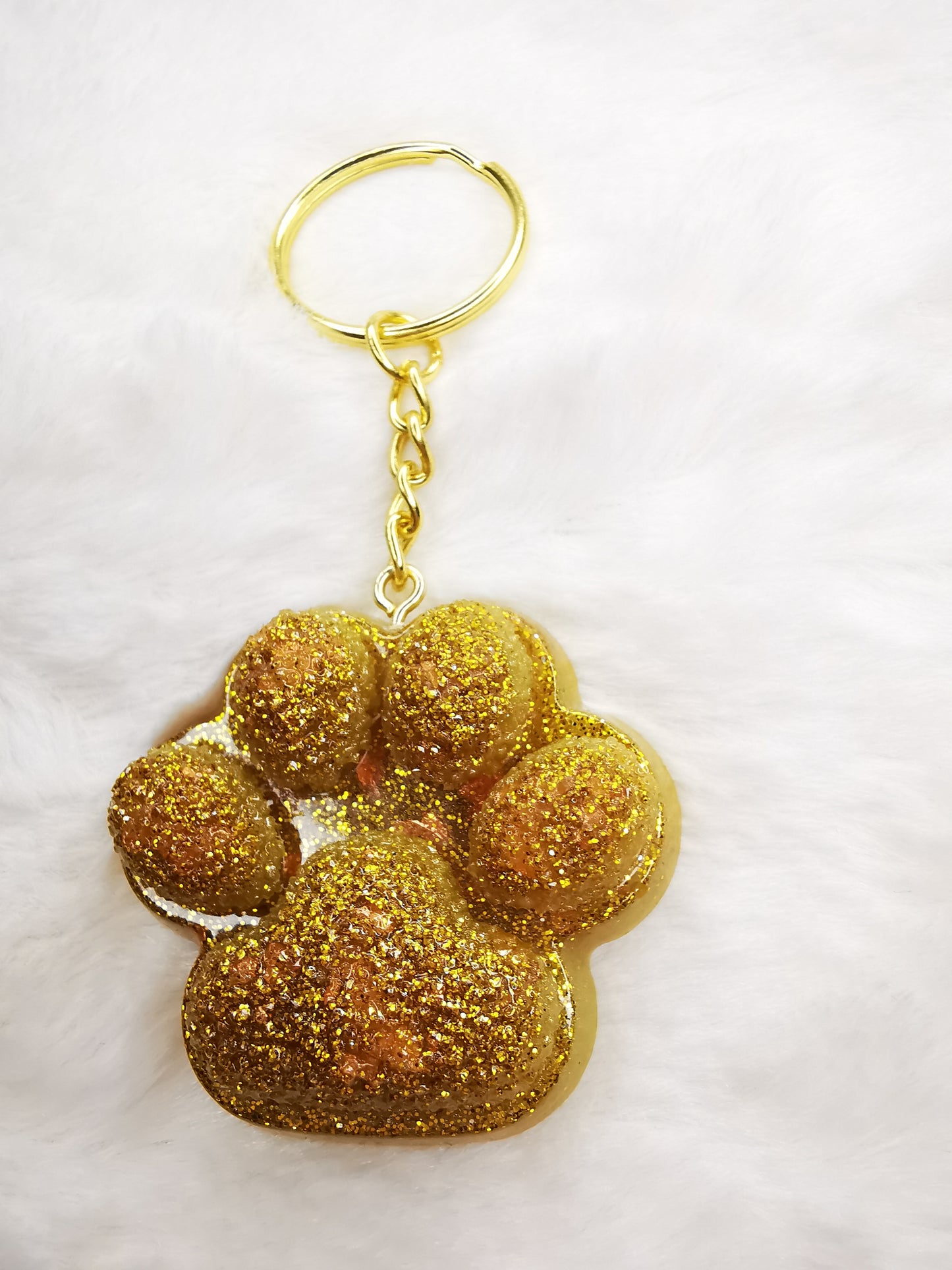 porte clé patte de chien/chat or