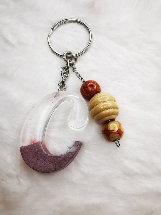 Porte clé lettre C et breloque