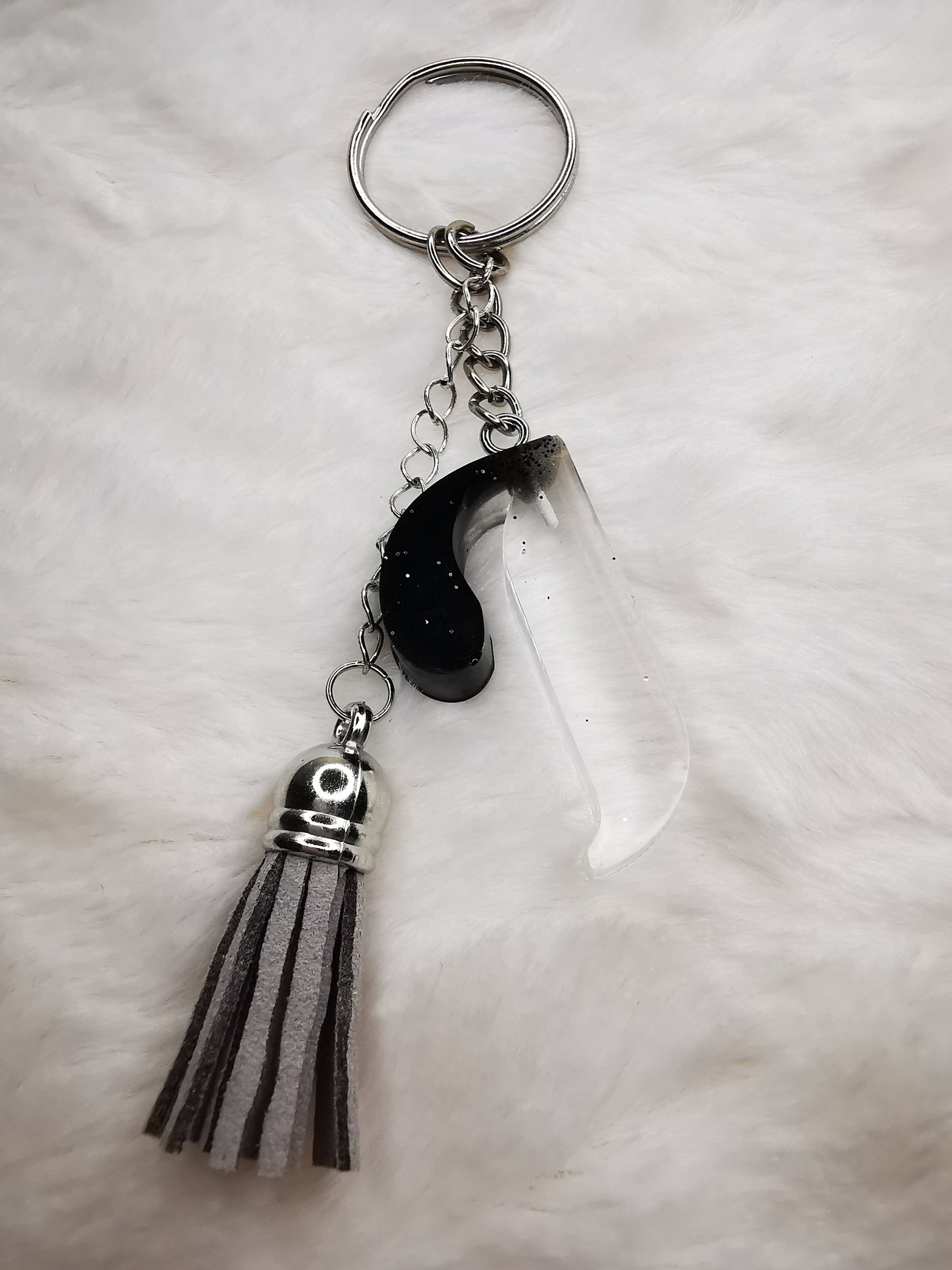 Porte clé lettre I + breloque