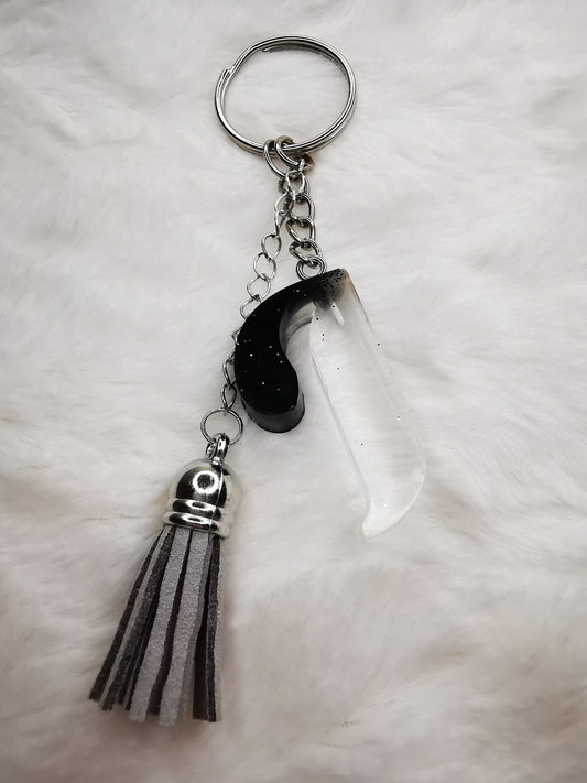 Porte clé lettre I + breloque