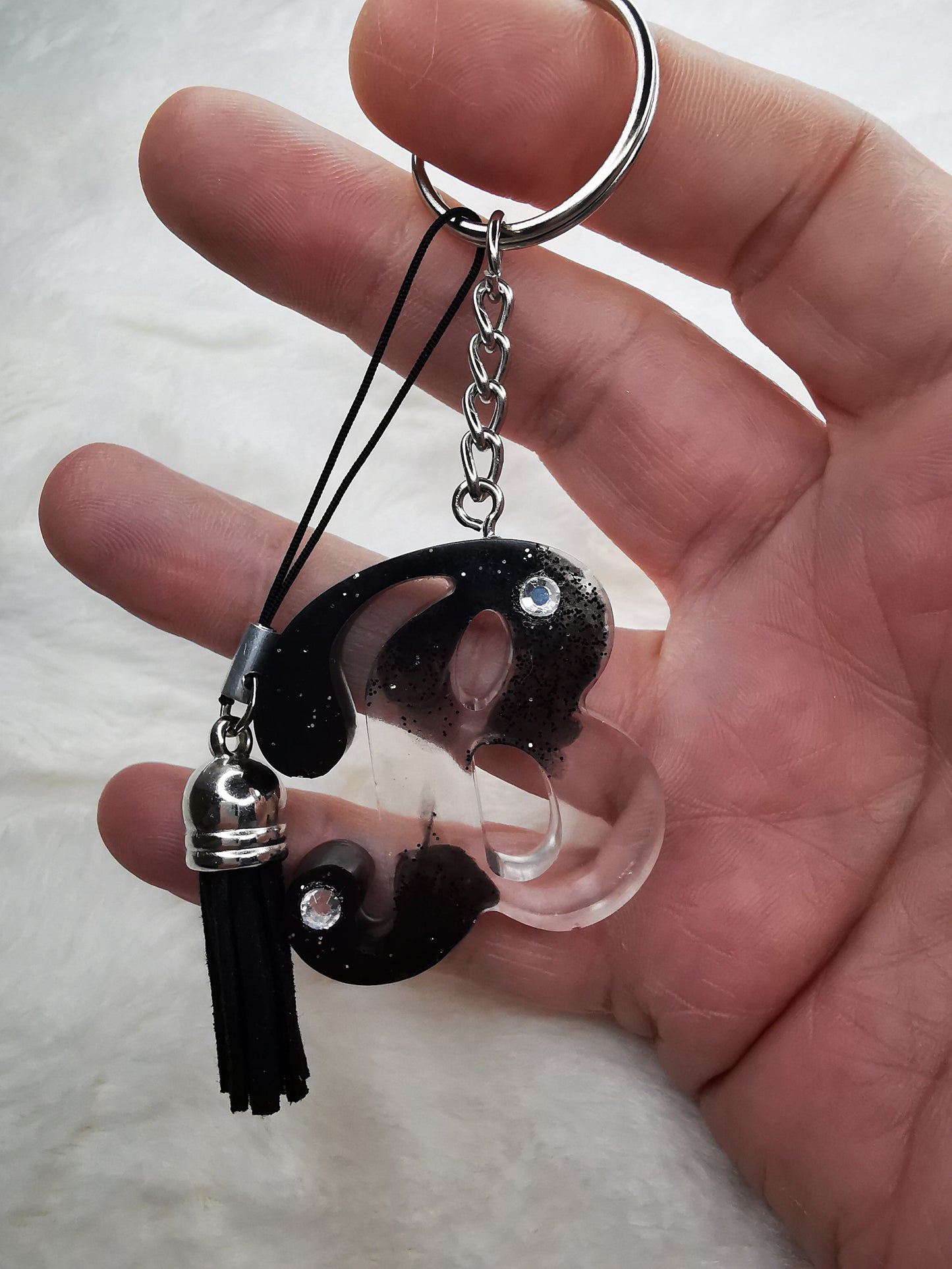 Porte clé lettre B et strass