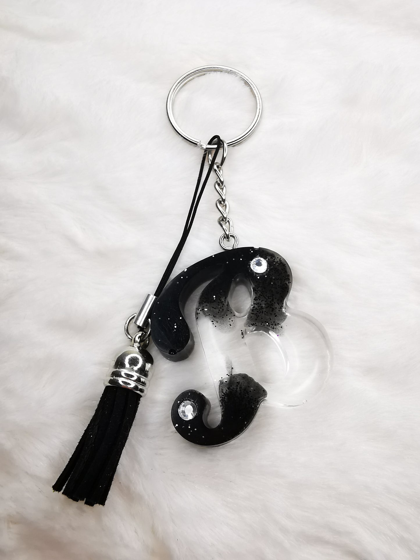 Porte clé lettre B et strass