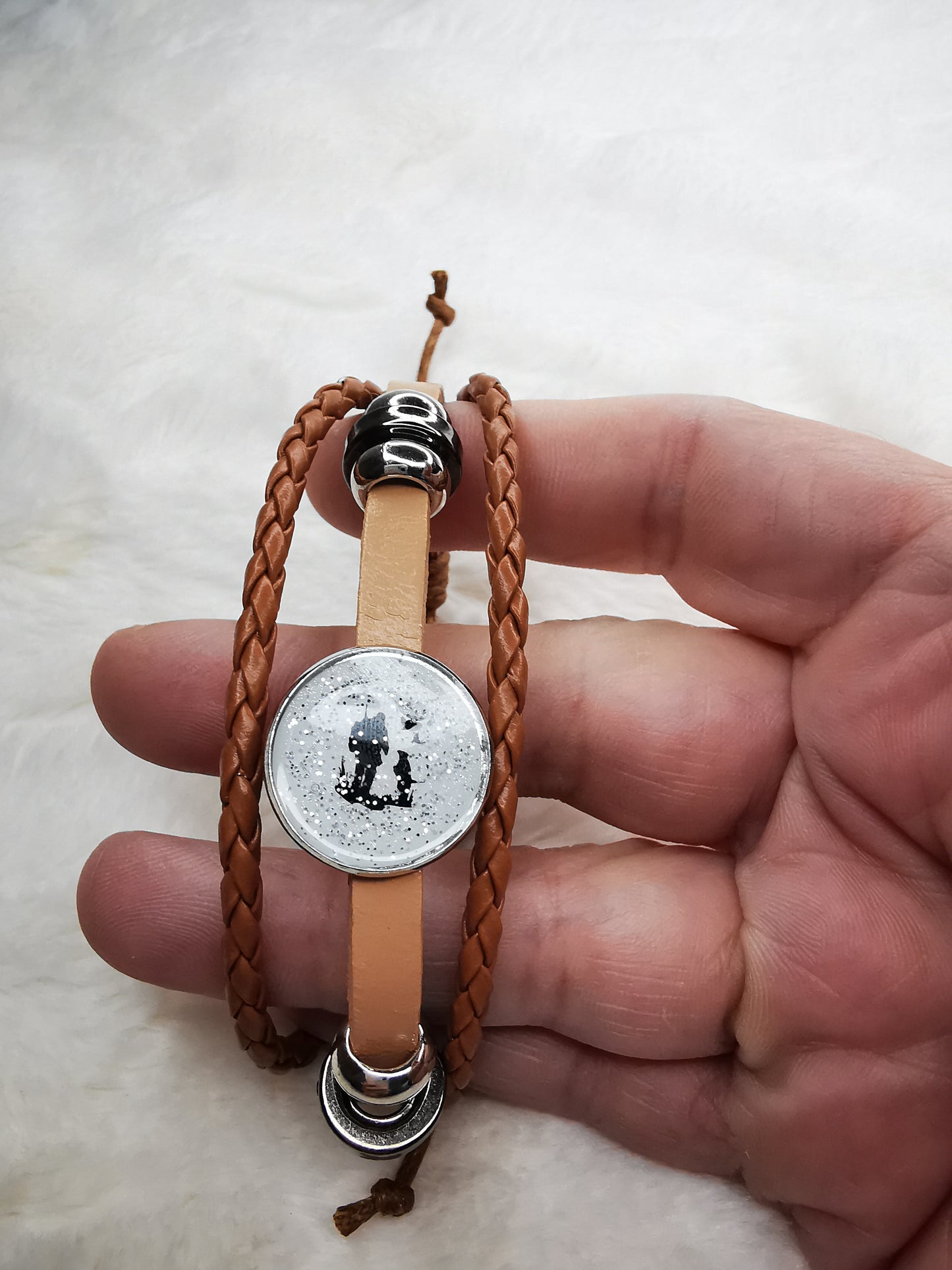 Bracelet marron réglable chasseur