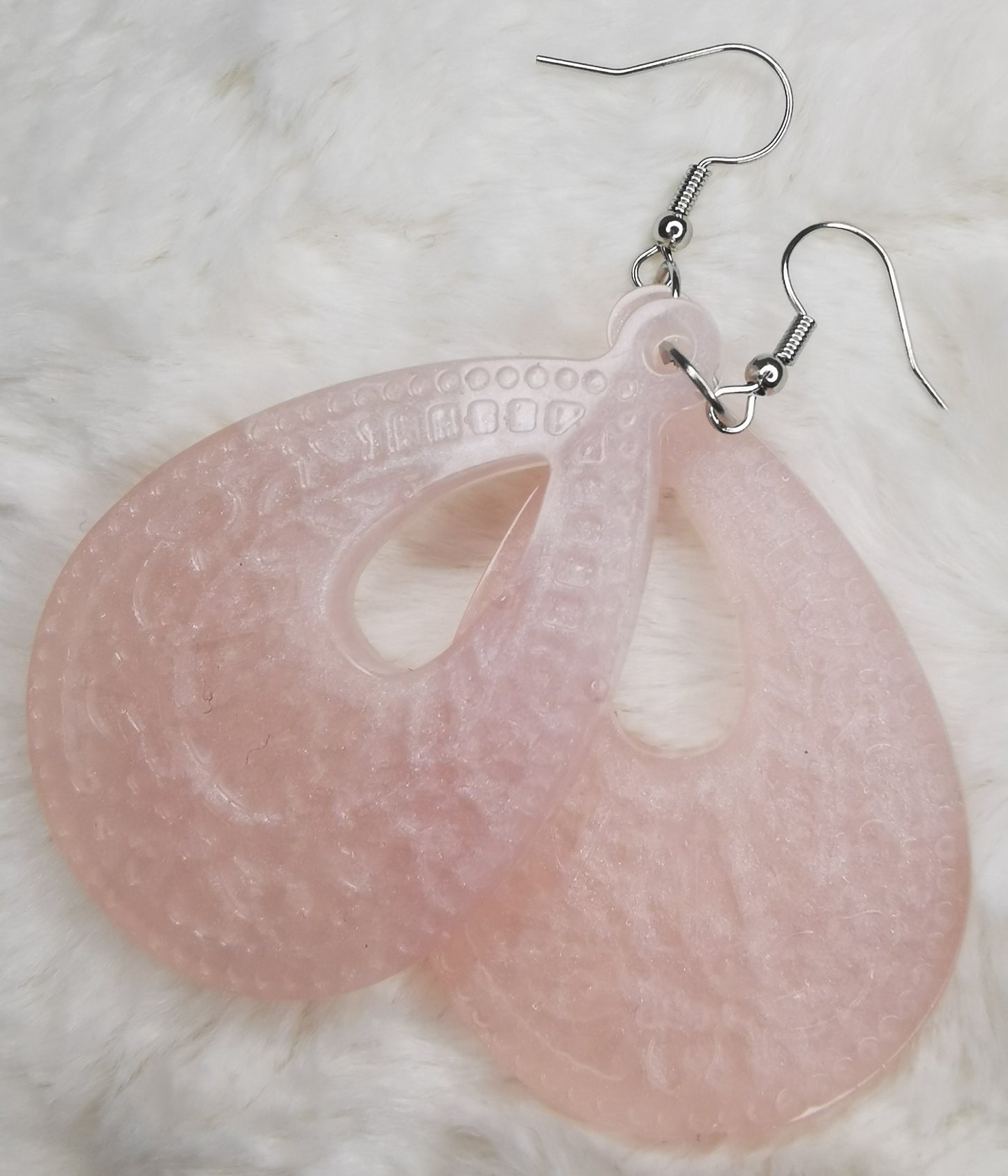 Boucles d'oreilles rose pale