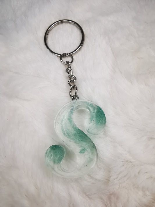 Porte clé lettre S vert