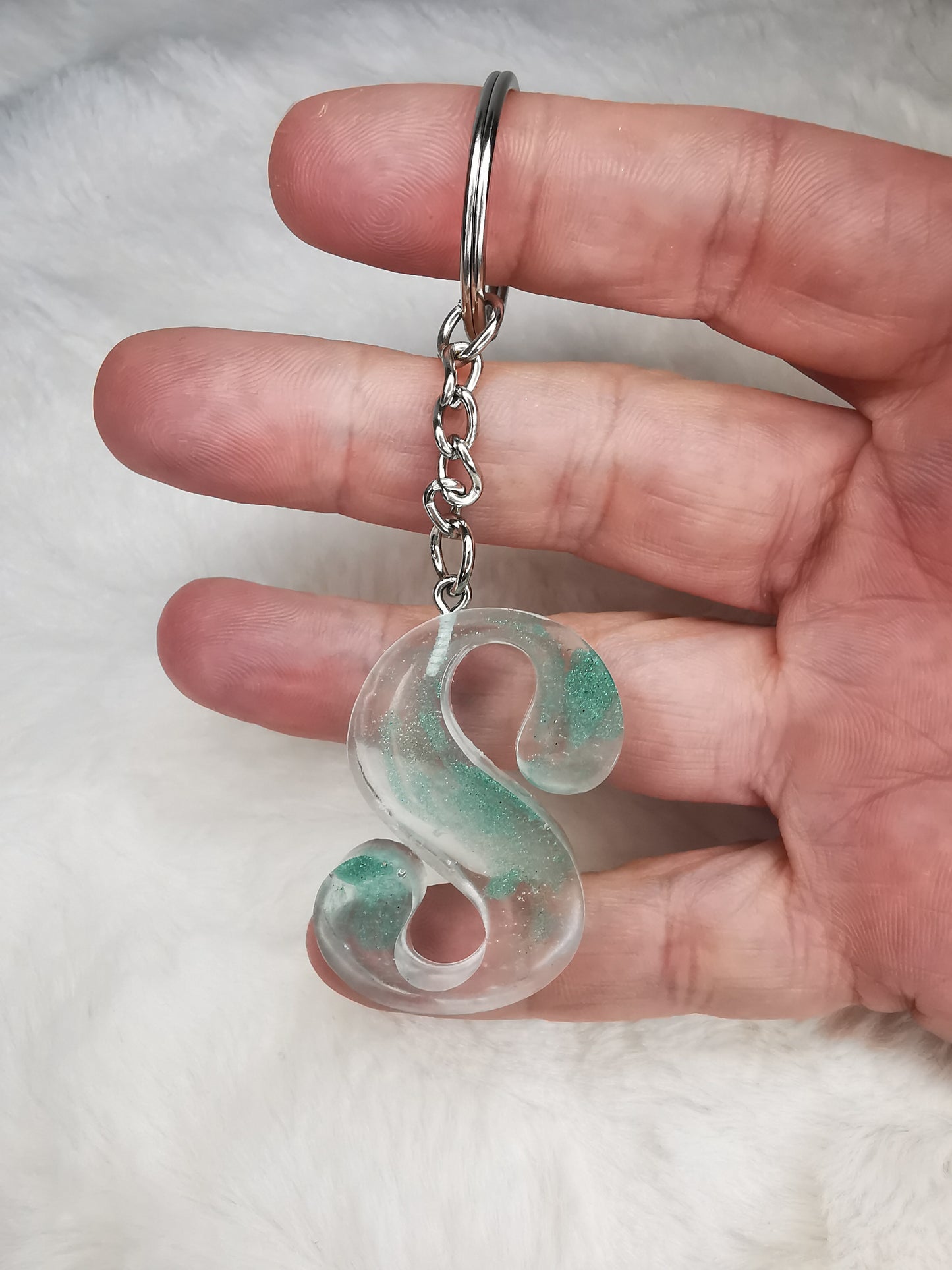 Porte clé lettre S vert