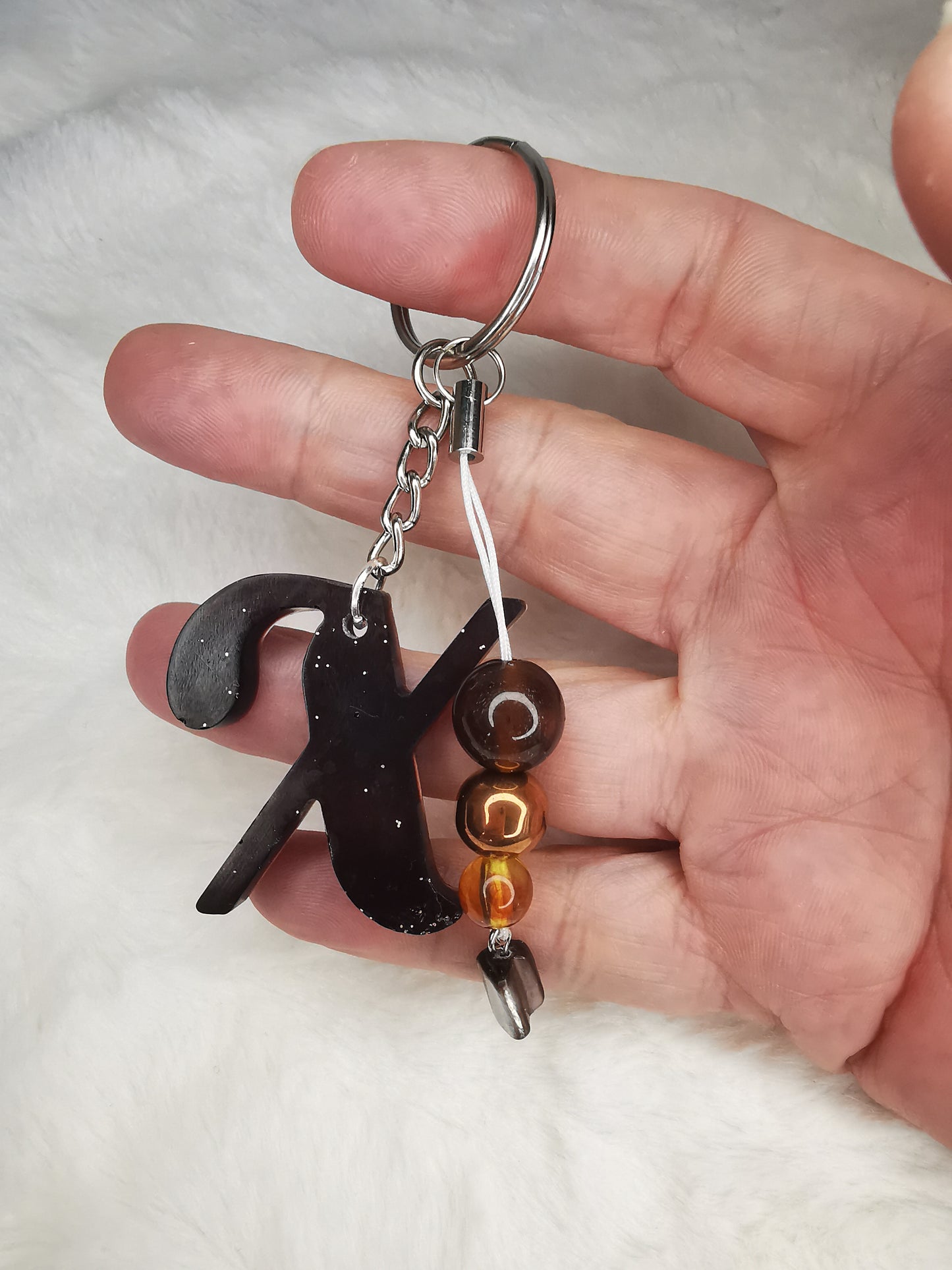 Porte clé lettre X monrro  foncé