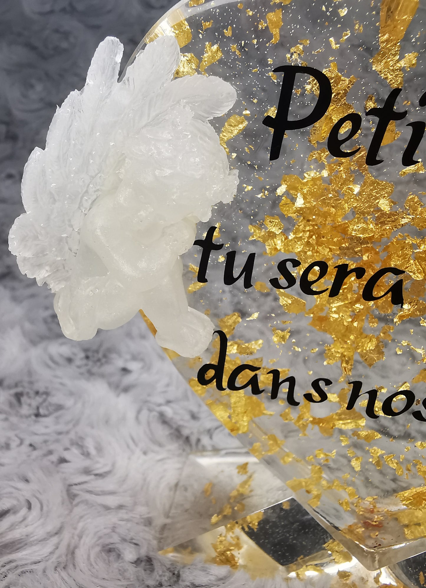 coeur sur socle Ange (Plaque funéraire)