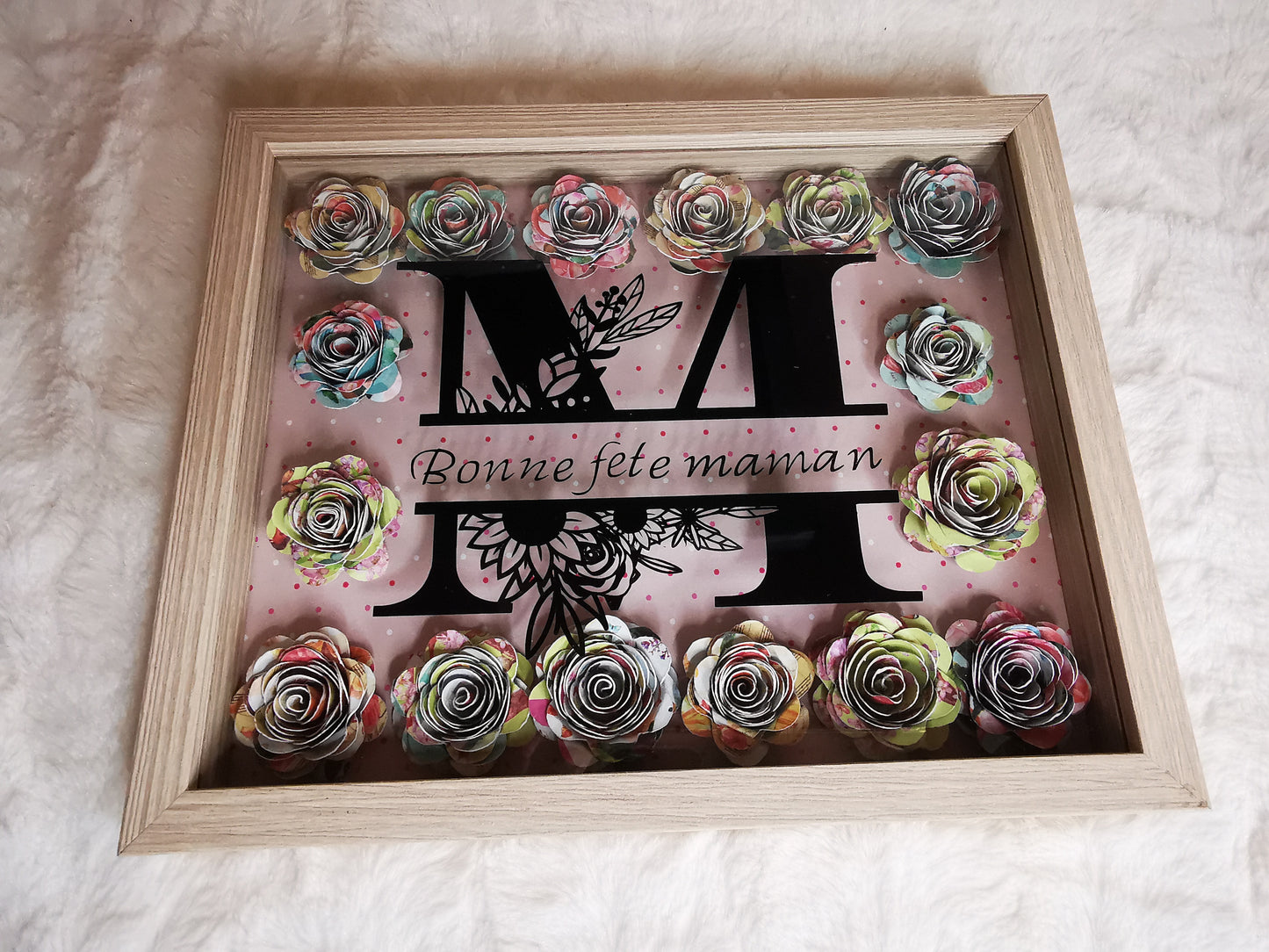 cadre fleur bonne fête maman