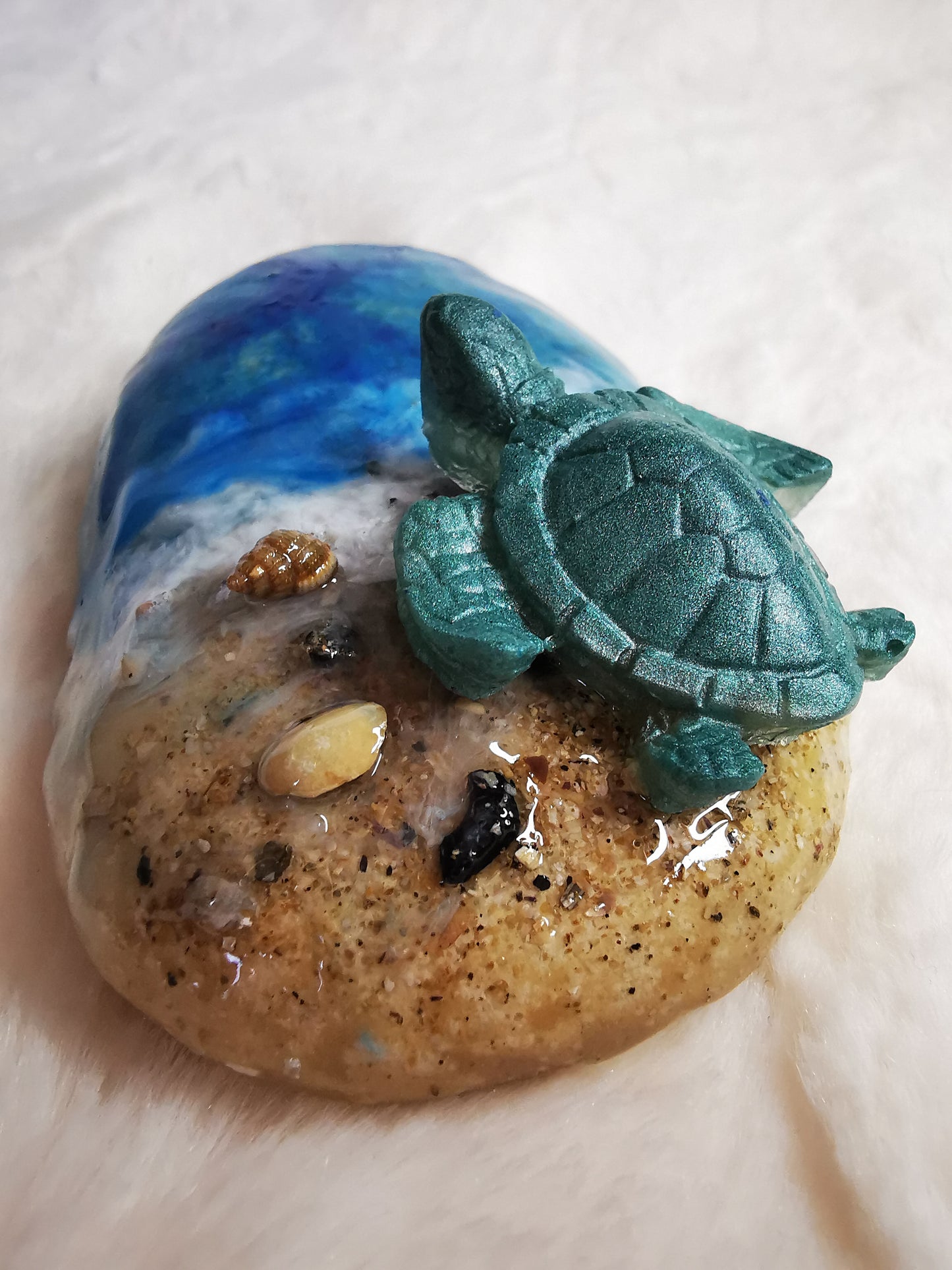 galet mer avec tortue