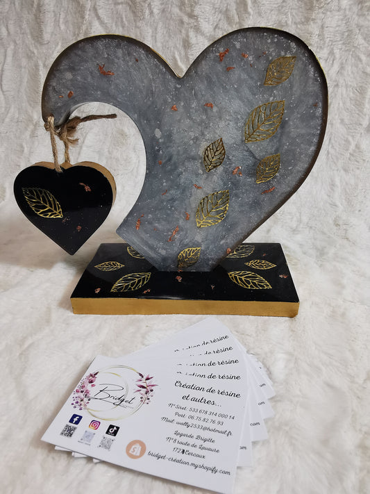 Double coeur suspendu avec led (maman, mamie, st valentin)