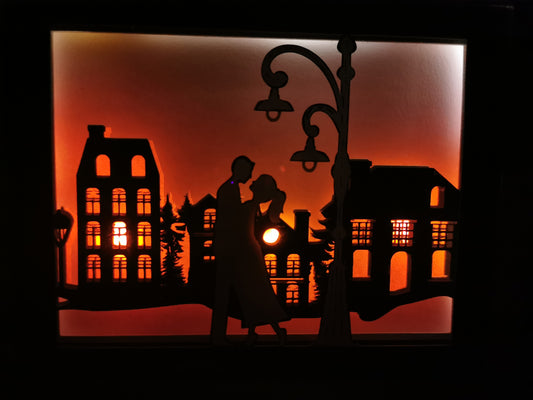 Lightbox amoureux dans la ville