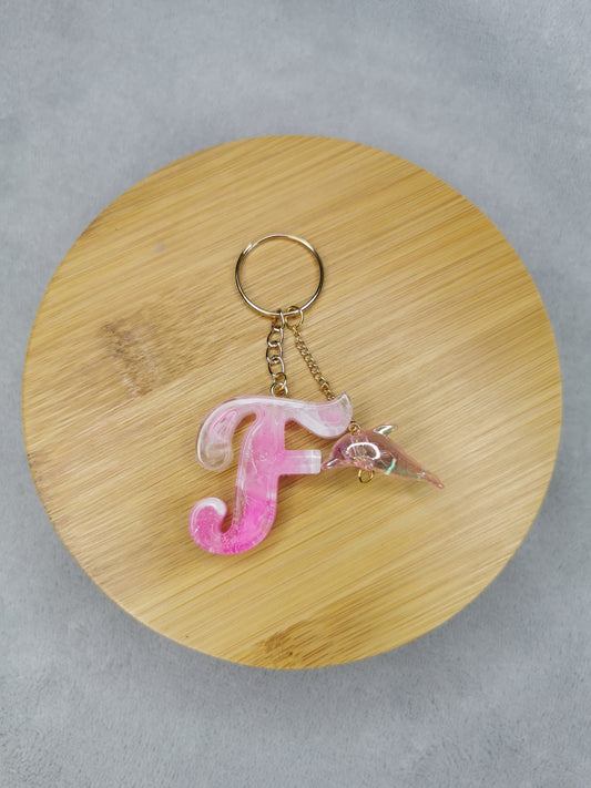 Porte clé lettre F et son dauphin