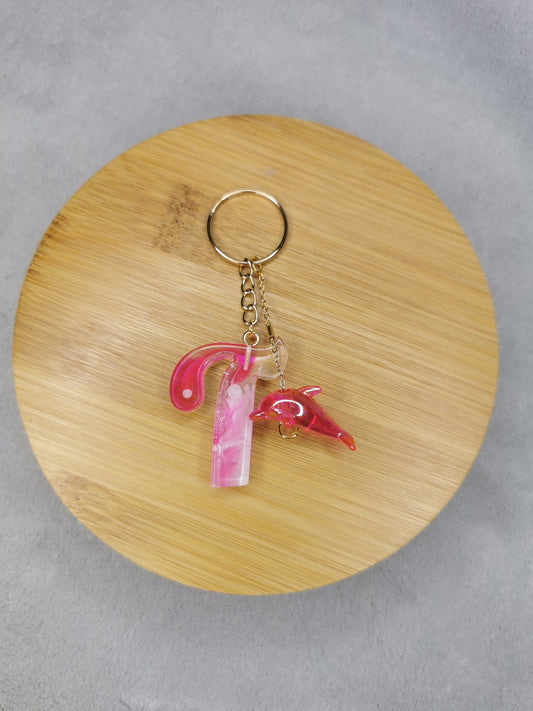 Porte clé lettre T et son dauphin