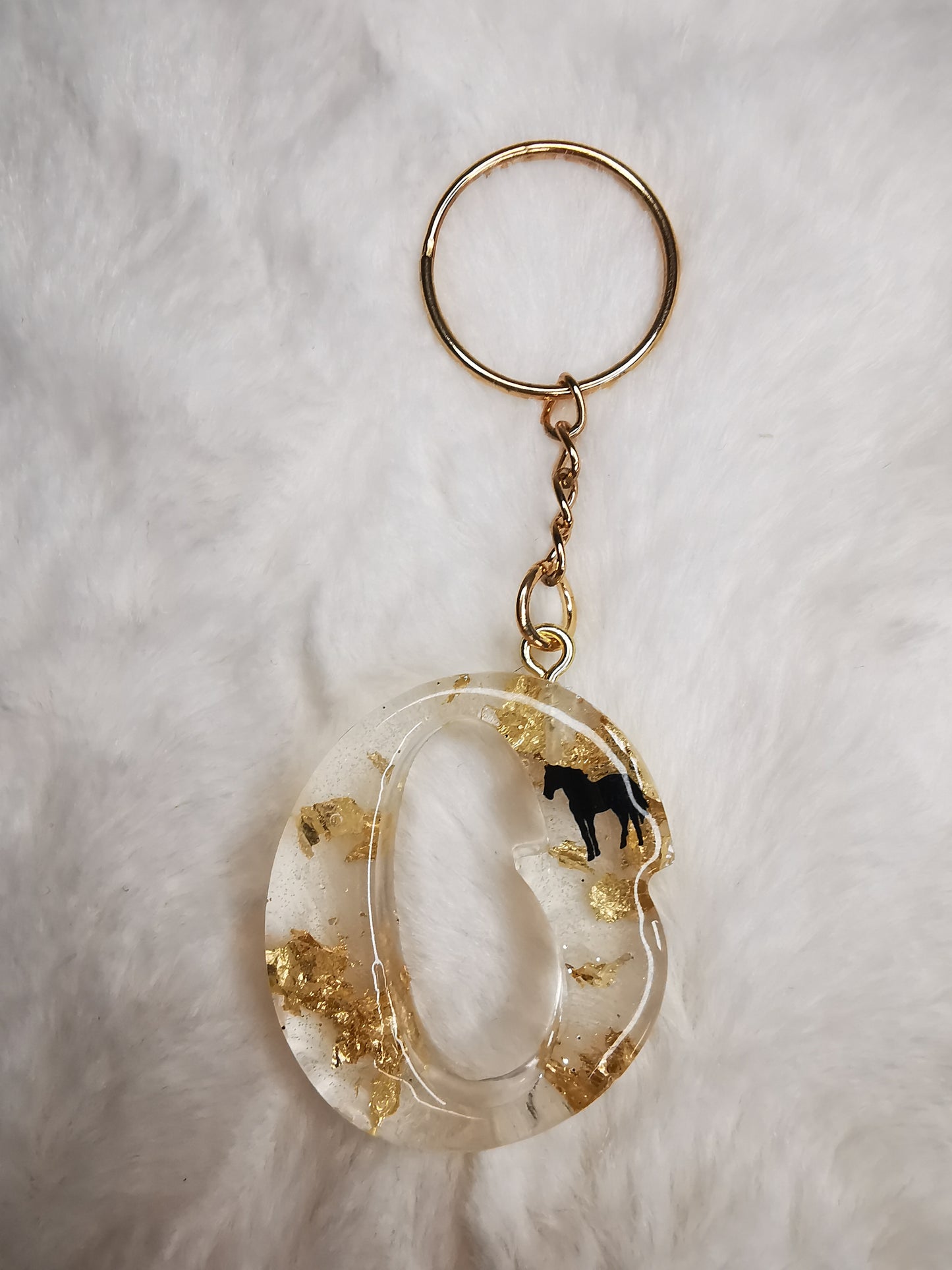 Porte clé lettre O avec cheval