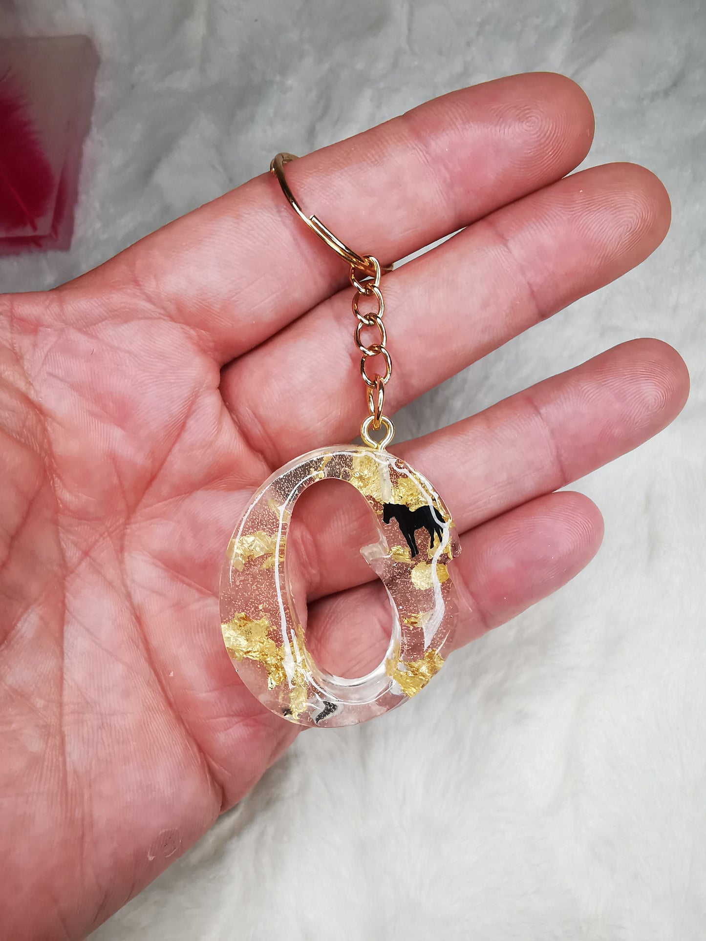 Porte clé lettre O avec cheval