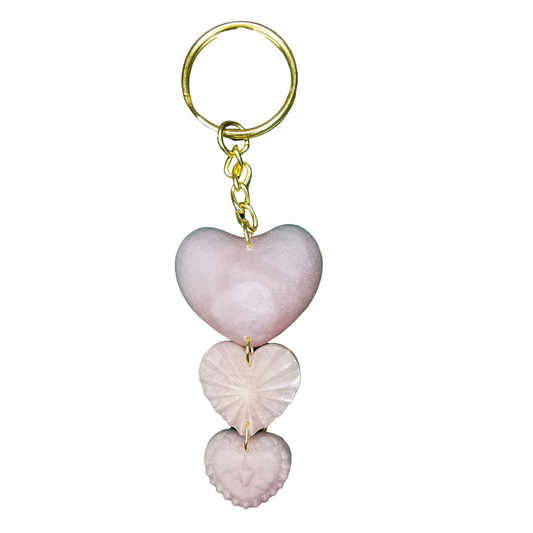 porte clé coeur rose pâle (st valentin)
