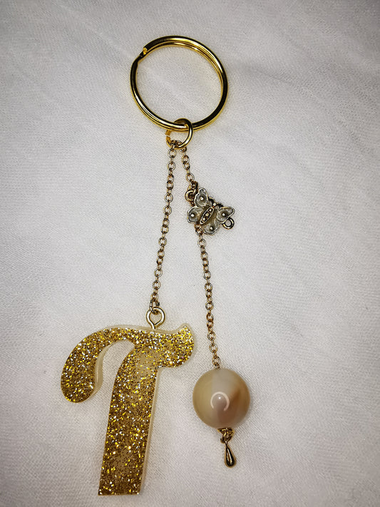 porte clé lettre+breloque
