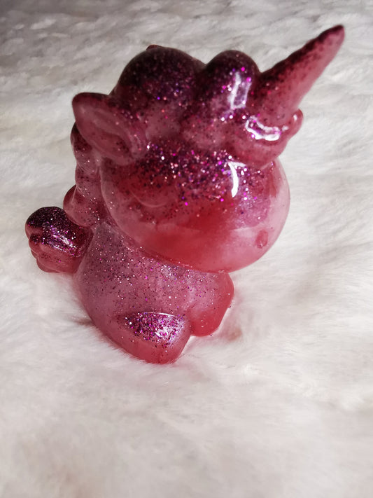Licorne décorative rose pailleté