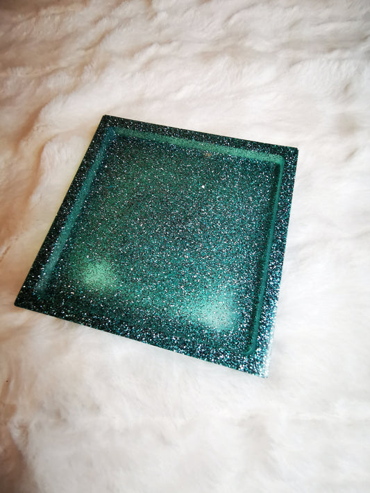 Vide poche vert pailleté