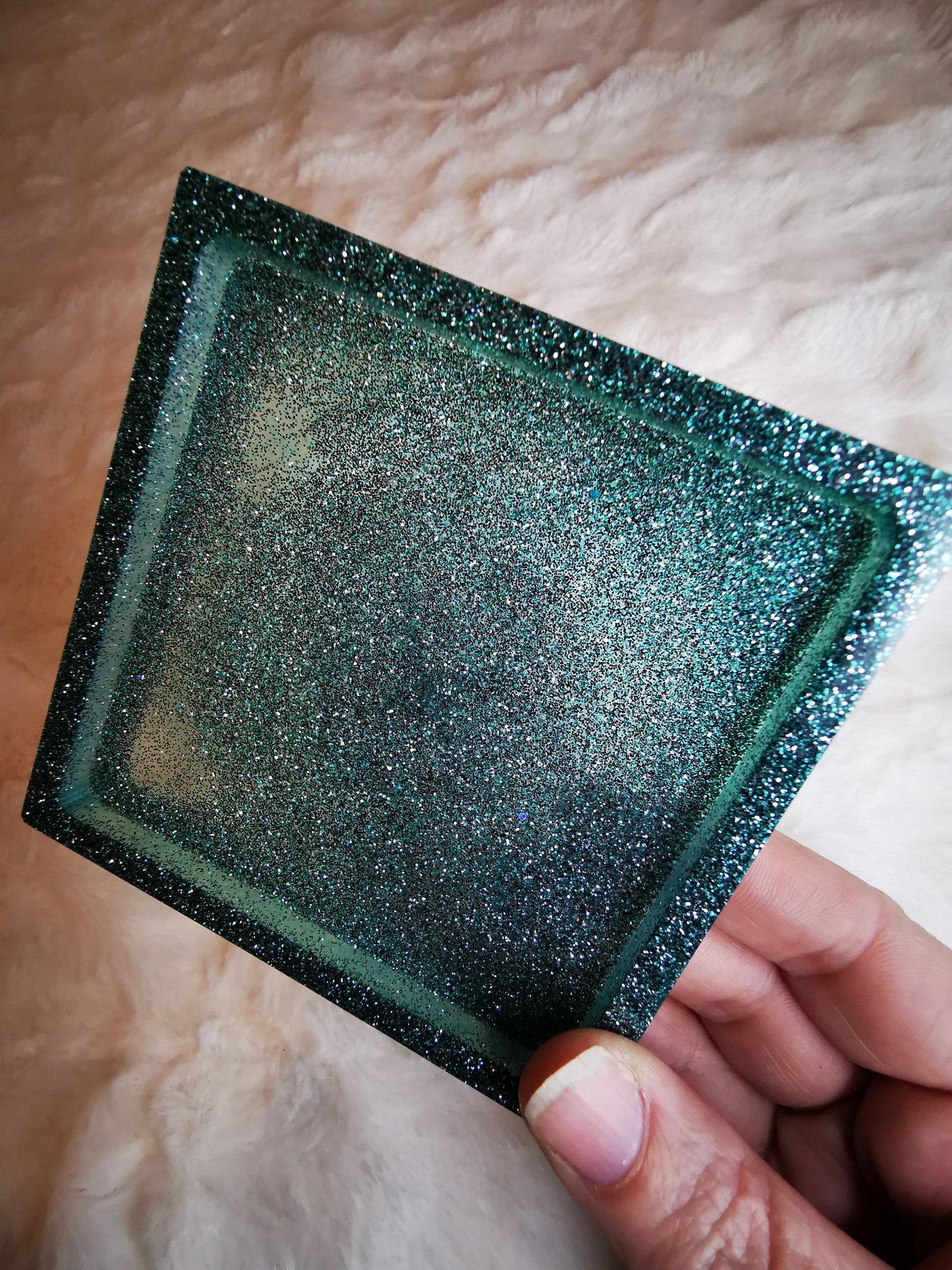 Vide poche vert pailleté