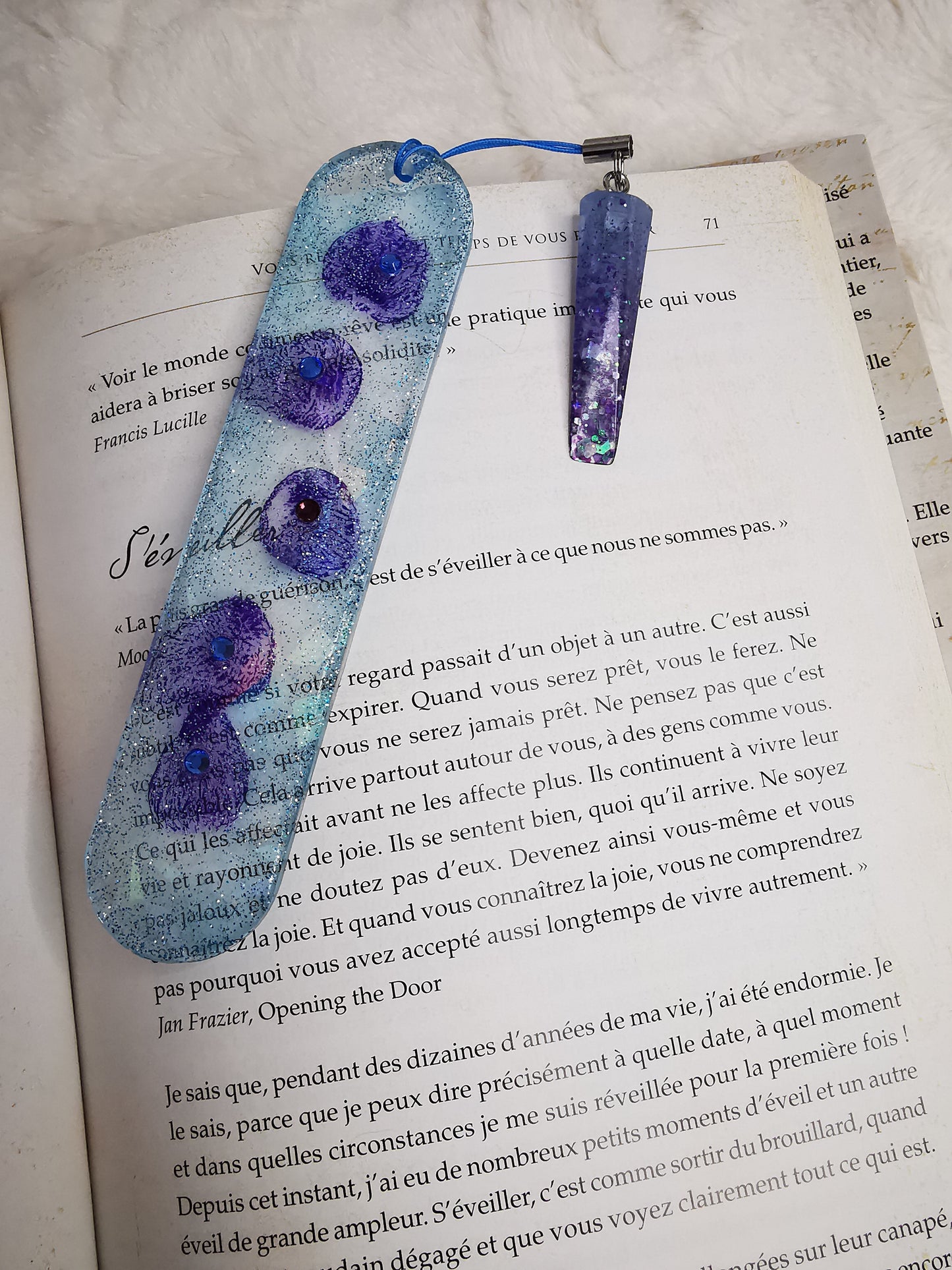 marque page holographique+strass