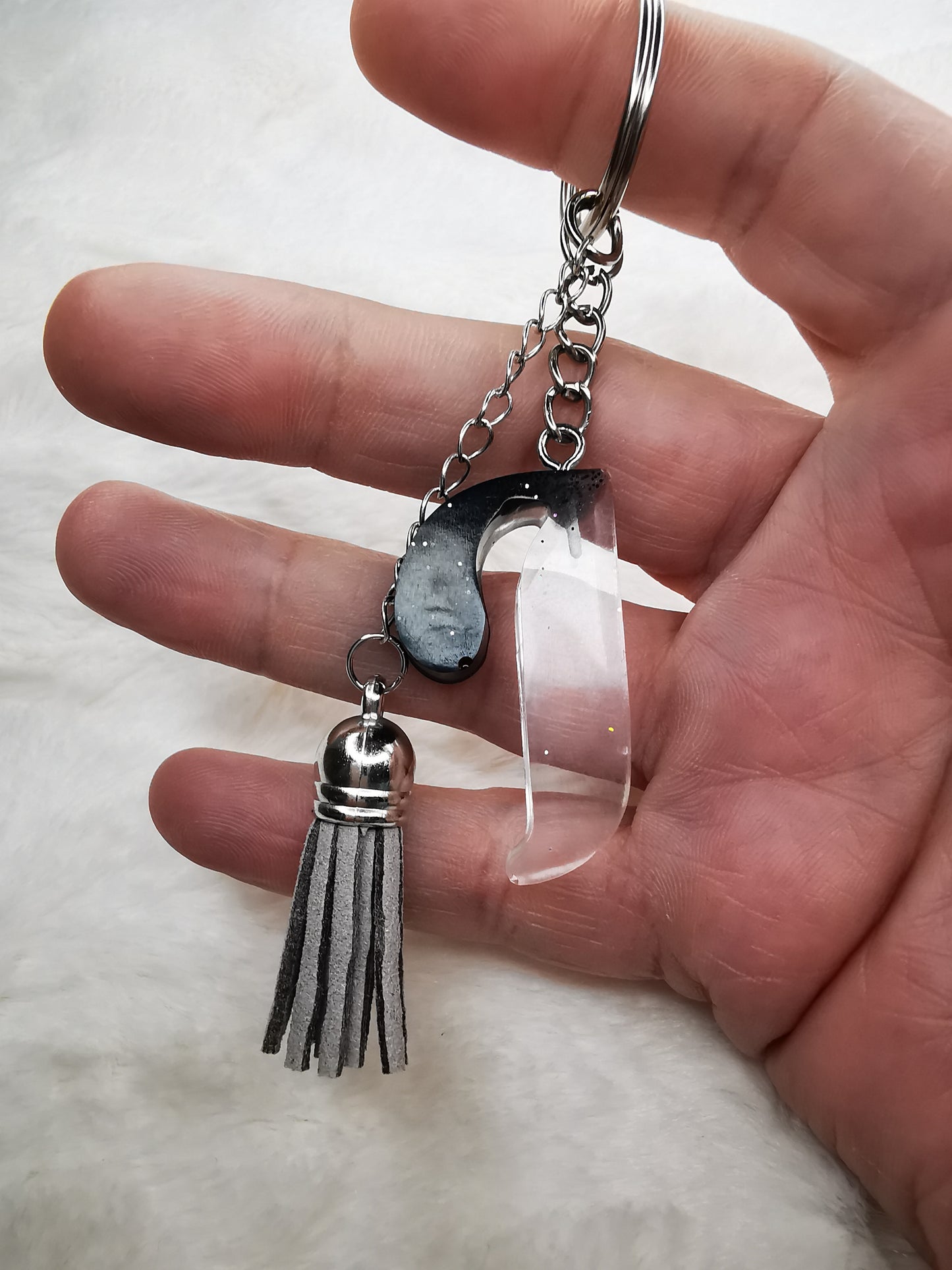 Porte clé lettre I + breloque