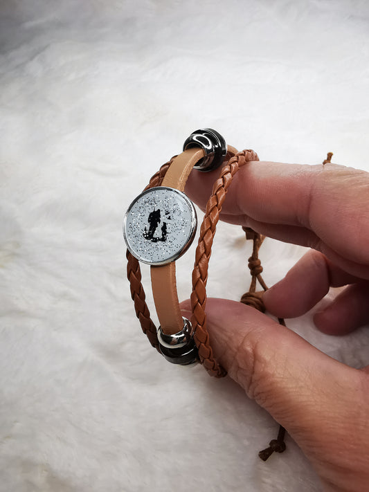 Bracelet marron réglable chasseur