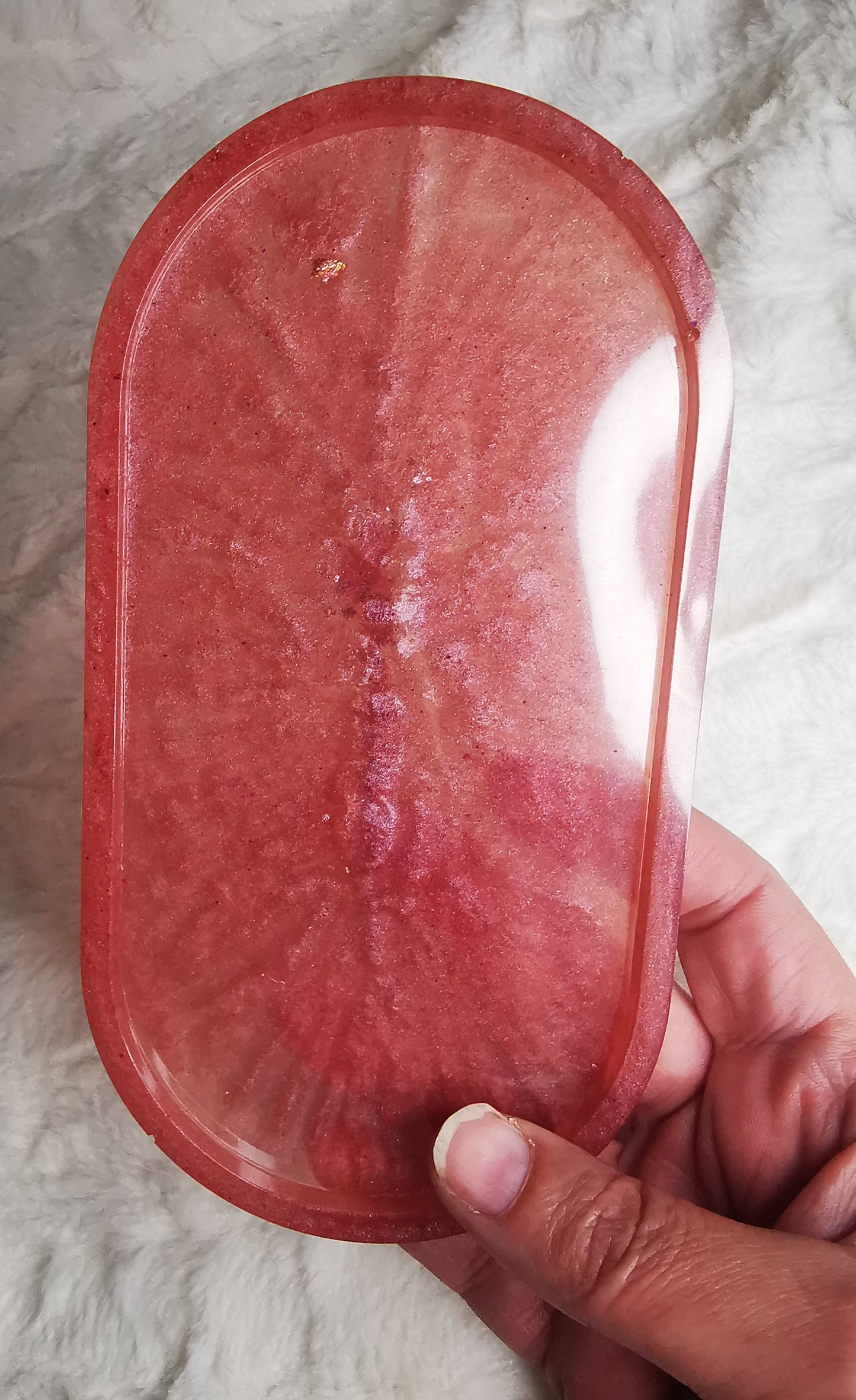 vide poche ovale rose