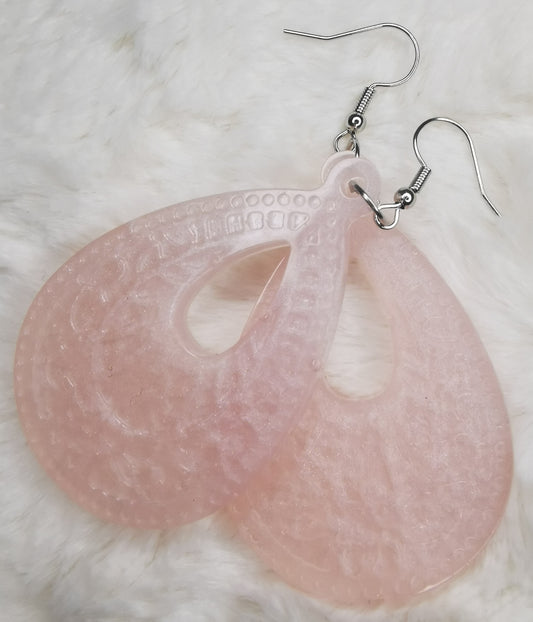 Boucles d'oreilles rose pale