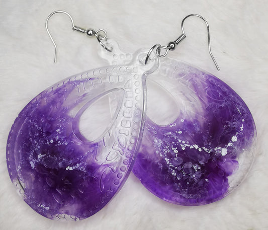 Boucles d'oreilles violette
