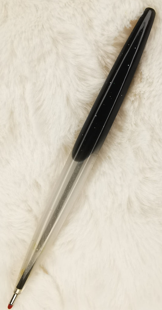 Stylo noir pailletté et blanc